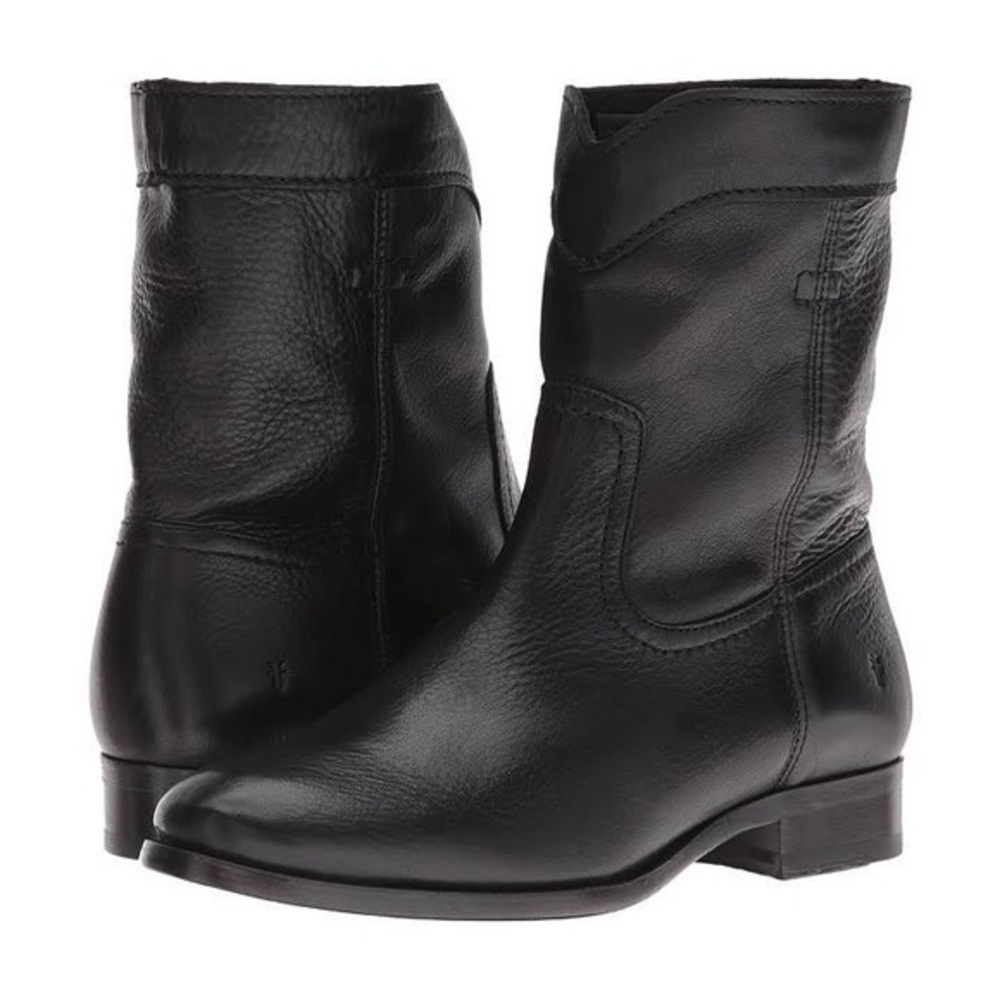Frye Black Leather Ankle Boots